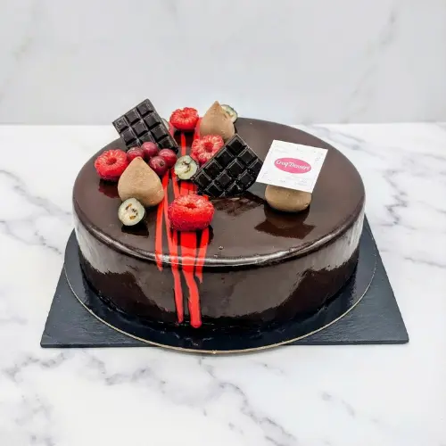 Entremets chocolat framboise