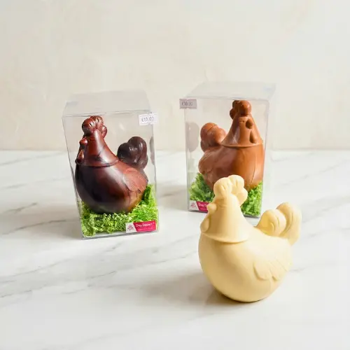 Poules en chocolat